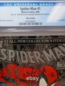 Spider-Man #1 Silver CGC 7.5 Signed Deemed NOT Authentic Todd McFarlane Stan Lee