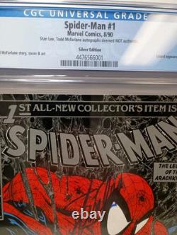 Spider-Man #1 Silver CGC 7.5 Signed Deemed NOT Authentic Todd McFarlane Stan Lee