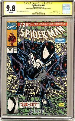 Spider-Man 13 CGC 9.8 SS WHITE Pg Signed by Stan Lee AND Todd McFarlane! Morbius