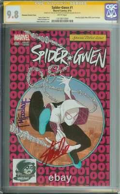 Spider-gwen #1 Cgc 9.8 White Pages Phantom Variant Signed Stan Lee + Mcfarlane