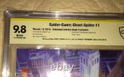 Spider-gwen Ghost Spider #1 Virgin 9.8 Ss Signed Stan Lee Artgerm & Gerry Conway
