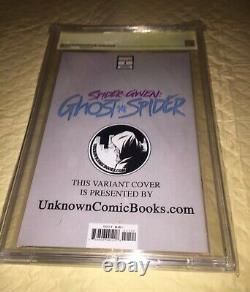 Spider-gwen Ghost Spider #1 Virgin 9.8 Ss Signed Stan Lee Artgerm & Gerry Conway