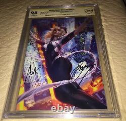 Spider-gwen Ghost Spider #1 Virgin 9.8 Ss Signed Stan Lee Artgerm & Gerry Conway