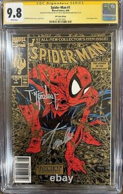 Spider-man 1 CGC 9.8 SS gold UPC WALMART newsstand Signed STAN LEE TODD MCFARLAN