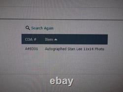 Spiderman 11 x 14 Picture Signed by Stan Lee