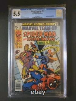 Stan Lee Signed CGC Graded Marvel Team Up #72 Spider-Man Ironman Whiplash Wraith