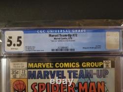 Stan Lee Signed CGC Graded Marvel Team Up #72 Spider-Man Ironman Whiplash Wraith