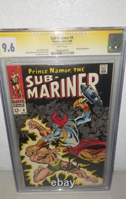 Stan Lee Signed SUB-MARINER #4 CGC 9.6 (1968) Highest CGC SS Copy White Pages