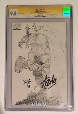 Stan Lee Signed. Thor #1. Cgc Ss 9.8. Sketch Variant. Lee & Romita Jr Signed