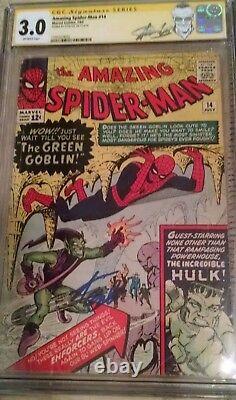 Stan Lee signed Amazing Spider-Man #14 CGC 3.0 signature series 1st Green Goblin