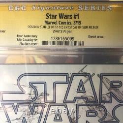 Star Wars # 1 Cgc 9.8 Alex Ross 1200 Sketch Cover Signed By Stan Lee