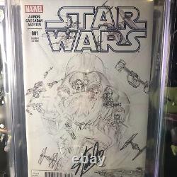 Star Wars # 1 Cgc 9.8 Alex Ross 1200 Sketch Cover Signed By Stan Lee