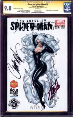 Superior Spider-man #29 Cgc 9.8 White Pages // Signed Stan Lee + Campbell 2014