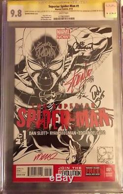 Superior Spiderman 1 Sketch Var. Cgc 9.8 8x Ss Stan Lee Quesada Slott Stegman