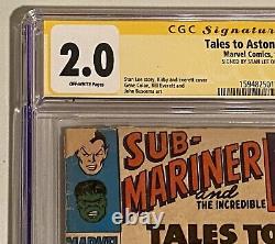 TALES TO ASTONISH #85 CGC 2.0 Signed STAN LEE ONLY 10 SS 1966 Hulk Signature