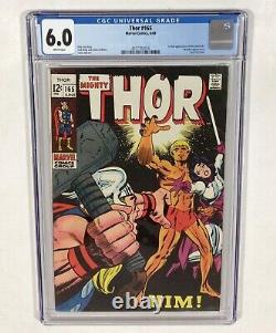 THOR #165 CGC 6.0 KEY! WHITE pages! (1st full Him Warlock) 1969 Marvel Comics