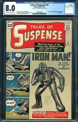 Tales Of Suspense #39 Cgc 8.0 Oww Pages Stan Lee Signed Cover Cgc #1247460001