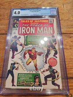 Tales Of Suspense 57 CGC 4.0 OWithWP 1st Hawkeye Stan Lee Black Widow Marvel 1964