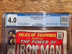 Tales Of Suspense 57 CGC 4.0 OWithWP 1st Hawkeye Stan Lee Black Widow Marvel 1964