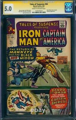 Tales of Suspense #64 CGC SS 5.0 signed Stan Lee BLACK WIDOW IN COSTUME