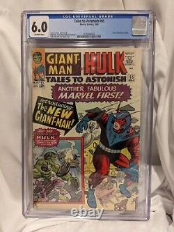 Tales to Astonish #65 CGC 6.0 Fine 1965 Kirby Ditko Stan Lee Hulk Giant Man