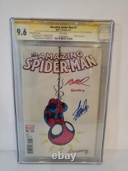 The Amazing Spider-Man #1 CGC 9.6 Skottie Young Cover Stan Lee Signature Plus 3