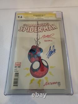 The Amazing Spider-Man #1 CGC 9.6 Skottie Young Cover Stan Lee Signature Plus 3