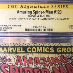 The Amazing Spider-Man #123 CGC 9.2 Signed By Mike Colter & Stan Lee