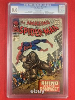 The Amazing Spider-Man #43 CGC 8.0 (Marvel Comics December 1966) RHINO