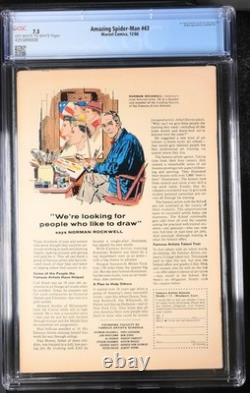 The Amazing Spider-Man #43 Key Comic Marvel 1966 CGC 7.5 Cert #4355890008