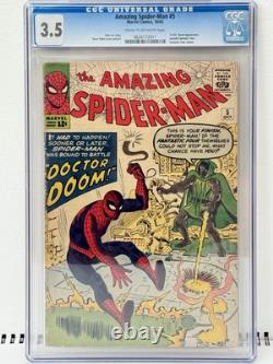 The Amazing Spider-Man #5 3.5 CGC Graded. 1st Dr. Doom Appearance! Marvel 1963