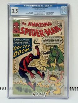 The Amazing Spider-Man #5 3.5 CGC Graded. 1st Dr. Doom Appearance! Marvel 1963