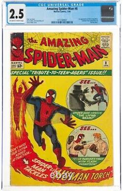 The Amazing Spider-Man #8 (Jan 1964, Marvel Comics) CGC 2.5 GD+ Fantastic Four