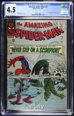 The Amazing Spider-man Comic Book #29 Mid Grade CGC 4.5 1965 KEYMarvel Scorpion