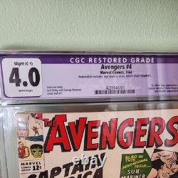 The Avengers #4 1964 CGC 4.0 Restored 1st Captain America Since WWII