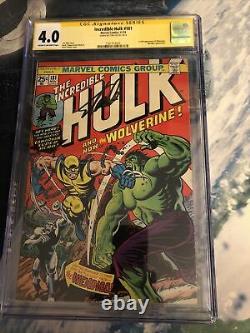 The Incredible Hulk 181 CGC 4.0 Signature Series Stan Lee