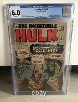 The Incredible Hulk #2 1962 CGC 6.0? 1st Appearance Of Green Hulk White Pages