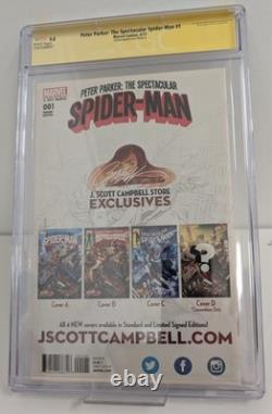 The Spectacular Spider-Man #1 STAN LEE & J Scott Campbell Autograph CGC 9.8