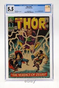 Thor (1966) #129 Jack Kirby CGC 5.5 Blue Label OWithWH Pages Stan Lee 1st Ares