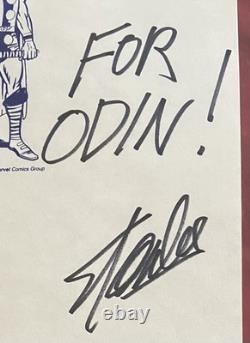 Thor Stationery Page Inscribed FOR ODIN! & Signed by Stan Lee on 94th Birthday