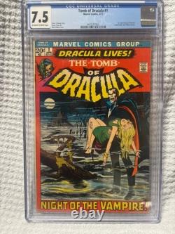 Tomb of Dracula #1 CGC 7.5 Marvel 1972 Original Key Issue Classic Cover