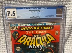 Tomb of Dracula #1 CGC 7.5 Marvel 1972 Original Key Issue Classic Cover