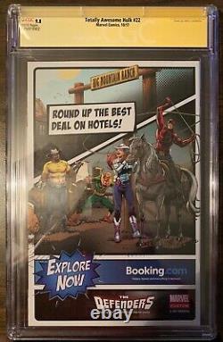 Totally Awesome Hulk 22 CGC SS 9.8 Signed STAN LEE 1st App Weapon H