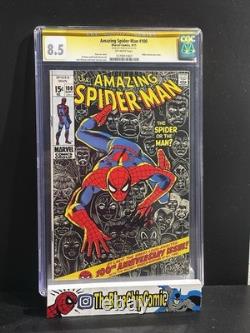 U20719 Amazing SpiderMan 100 CGC 85 SS Signed Stan Lee John Romita M G2U