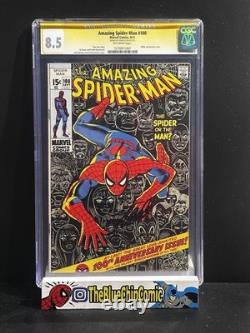 U20719 Amazing SpiderMan 100 CGC 85 SS Signed Stan Lee John Romita M G2U
