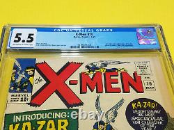 UNCANNY X-MEN #10 CGC 5.5 Marvel Comics 1st appearance of Ka-Zar 1965 KEY ISSUE