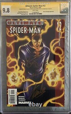 Ultimate Spider-man #12 Cgc 9.8 Nm/mt 2001 Signed By Stan Lee Mark Bagley Bendis