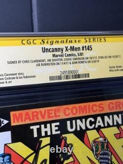 Uncanny X-Men #145 CGC SS 8.5 Stan Lee. Claremont. Romita. Rubenstein. Shooter 6X SS