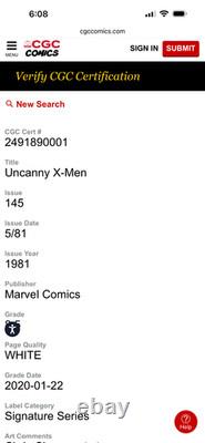 Uncanny X-Men #145 CGC SS 8.5 Stan Lee. Claremont. Romita. Rubenstein. Shooter 6X SS