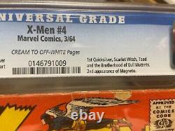 Uncanny X-men #4 1964 2.0 CGC 1st Quicksilver Scarlet Witch Toad 2nd Magneto